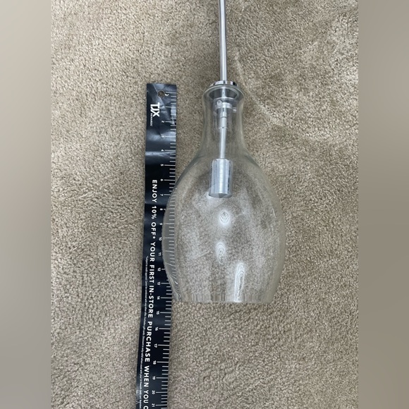 Chrome Modern/Contemporary Clear Glass Teardrop Chrome Pendant Light - Picture 9 of 13